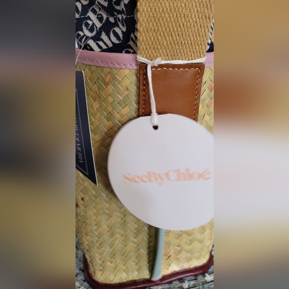 Authenticated NWT Chloe straw bucket bag - Picture 5 of 10